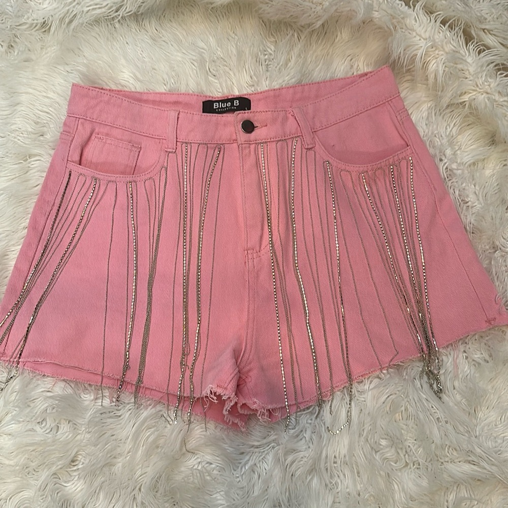 Pink sparkly shorts